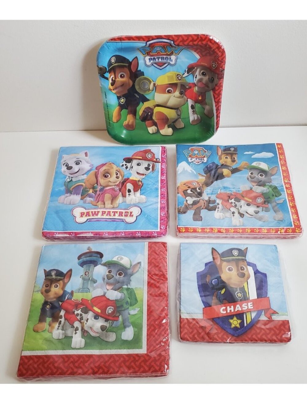 PAW Patrol Birthday Party Supplies Plates & Napkins Chase Skye NEW Sealed Lot